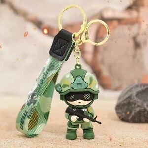 Camouflage Soldier Keychain with Strap